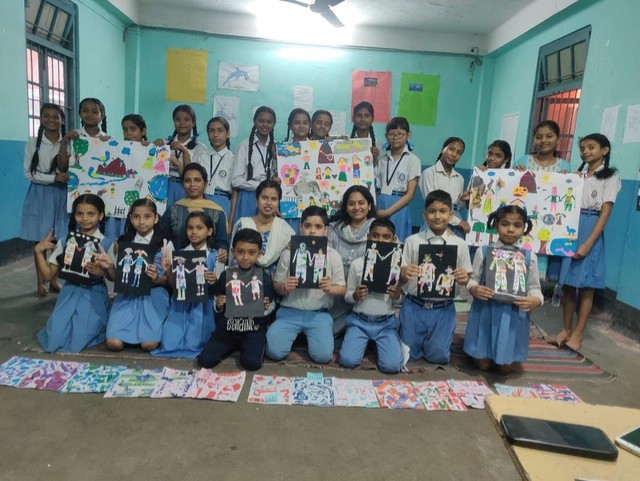 Childrens-showcase-of-their-collages-on-Friendship